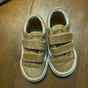 Toddler girl gold sparkly Vans